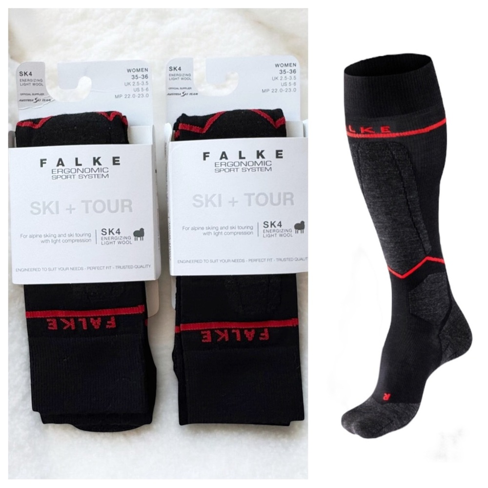 Falke SK4 Energizing Light Wool Skiing Knee-high Socks - 2 pair | 5/6